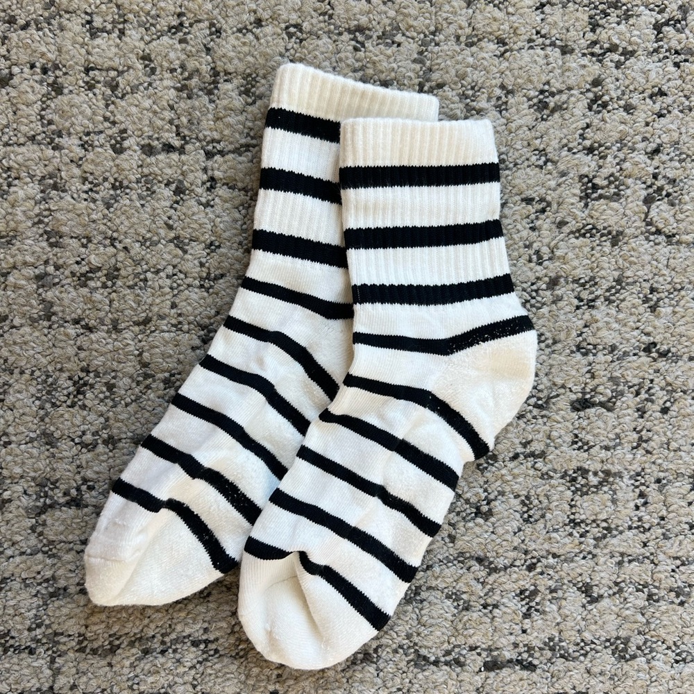 Anthropologie Black and White Striped Socks